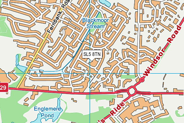 SL5 8TN map - OS VectorMap District (Ordnance Survey) SL5 8TN map - OS VectorMap District (Ordnance Survey)
