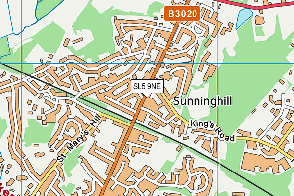 SL5 9NE map - OS VectorMap District (Ordnance Survey) SL5 9NE map - OS VectorMap District (Ordnance Survey)