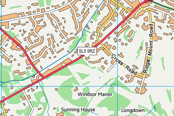SL5 9RZ map - OS VectorMap District (Ordnance Survey) SL5 9RZ map - OS VectorMap District (Ordnance Survey)