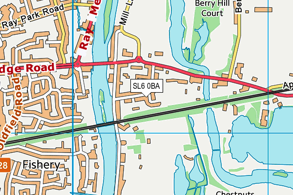 SL6 0BA map - OS VectorMap District (Ordnance Survey)