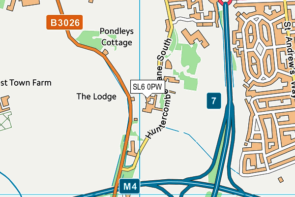 SL6 0PW map - OS VectorMap District (Ordnance Survey) SL6 0PW map - OS VectorMap District (Ordnance Survey)