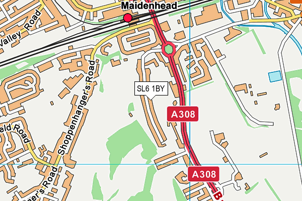 SL6 1BY map - OS VectorMap District (Ordnance Survey)