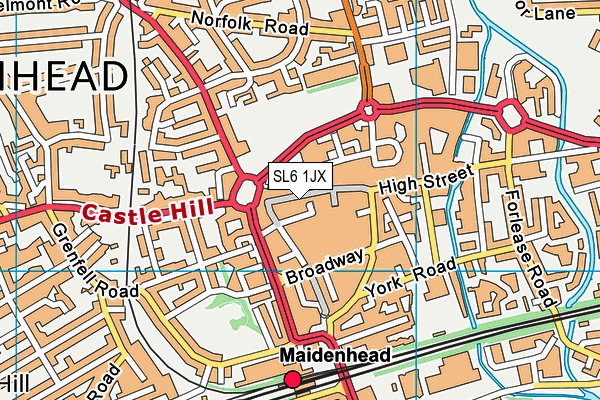 SL6 1JX map - OS VectorMap District (Ordnance Survey)