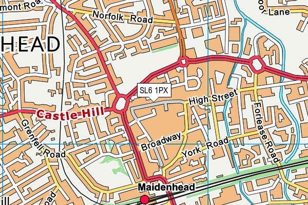SL6 1PX map - OS VectorMap District (Ordnance Survey) SL6 1PX map - OS VectorMap District (Ordnance Survey)