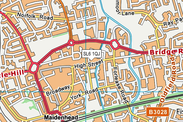 SL6 1QJ map - OS VectorMap District (Ordnance Survey) SL6 1QJ map - OS VectorMap District (Ordnance Survey)