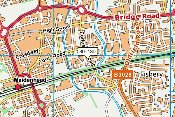 SL6 1SD map - OS VectorMap District (Ordnance Survey) SL6 1SD map - OS VectorMap District (Ordnance Survey)