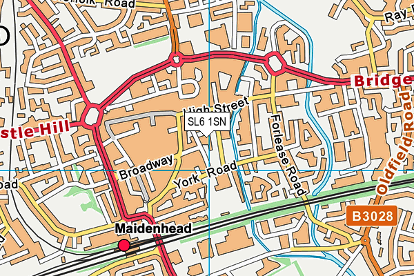 SL6 1SN map - OS VectorMap District (Ordnance Survey) SL6 1SN map - OS VectorMap District (Ordnance Survey)