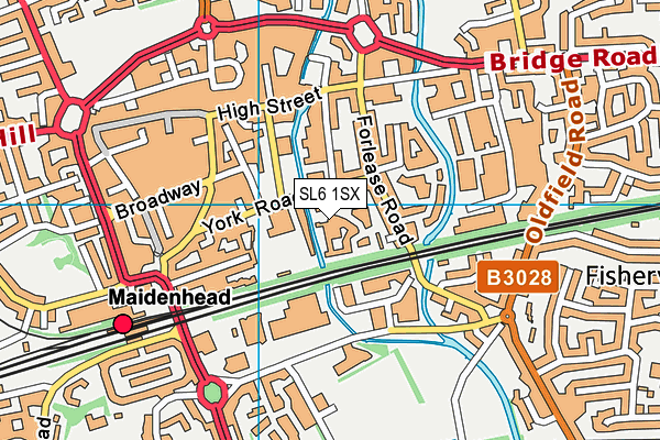 SL6 1SX map - OS VectorMap District (Ordnance Survey)