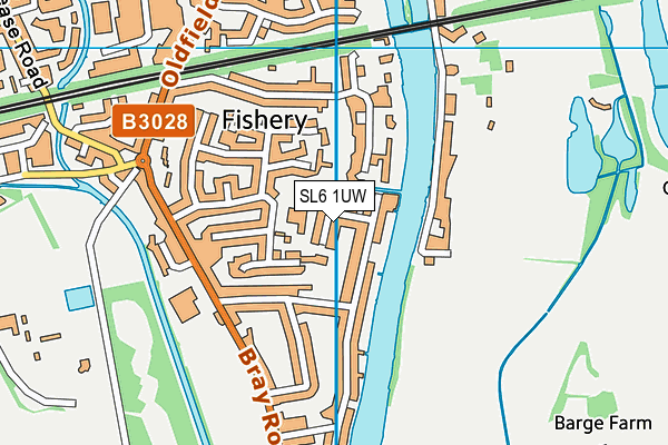 SL6 1UW map - OS VectorMap District (Ordnance Survey) SL6 1UW map - OS VectorMap District (Ordnance Survey)