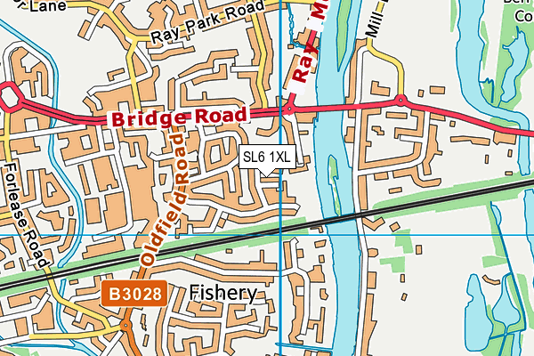 SL6 1XL map - OS VectorMap District (Ordnance Survey) SL6 1XL map - OS VectorMap District (Ordnance Survey)