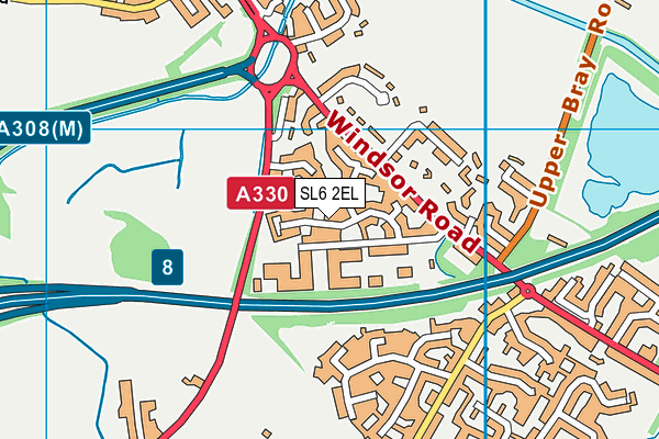 SL6 2EL map - OS VectorMap District (Ordnance Survey) SL6 2EL map - OS VectorMap District (Ordnance Survey)