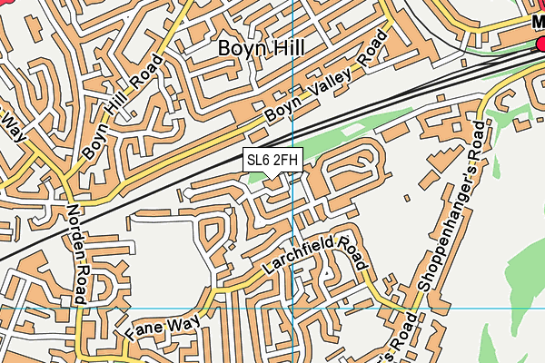 SL6 2FH map - OS VectorMap District (Ordnance Survey) SL6 2FH map - OS VectorMap District (Ordnance Survey)