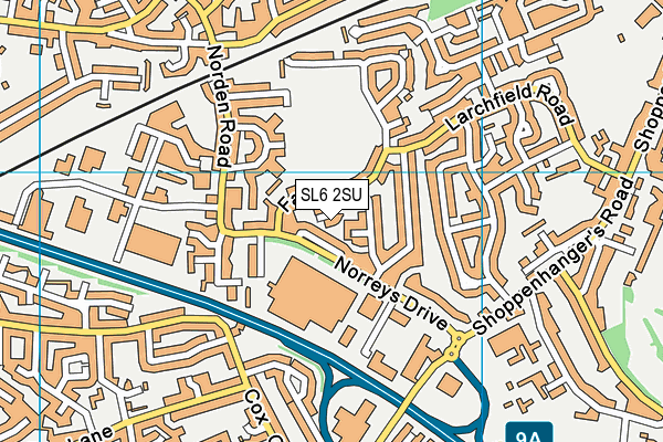 SL6 2SU map - OS VectorMap District (Ordnance Survey) SL6 2SU map - OS VectorMap District (Ordnance Survey)