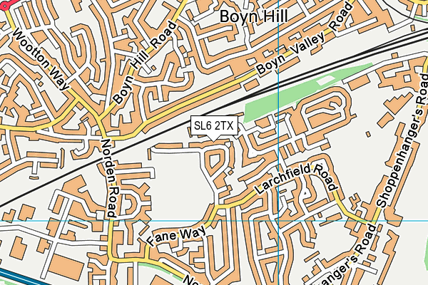 SL6 2TX map - OS VectorMap District (Ordnance Survey) SL6 2TX map - OS VectorMap District (Ordnance Survey)