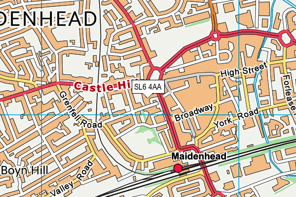 SL6 4AA map - OS VectorMap District (Ordnance Survey) SL6 4AA map - OS VectorMap District (Ordnance Survey)