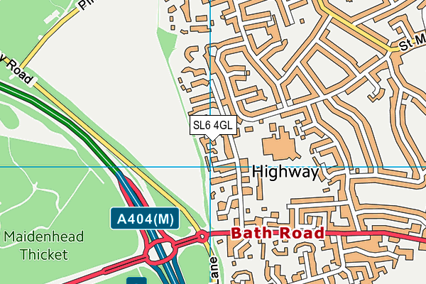 SL6 4GL map - OS VectorMap District (Ordnance Survey) SL6 4GL map - OS VectorMap District (Ordnance Survey)