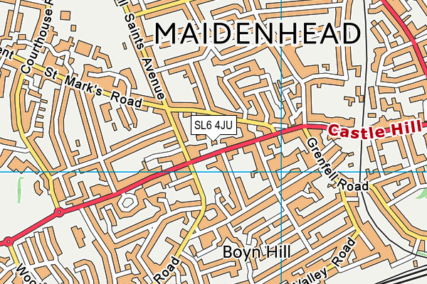 SL6 4JU map - OS VectorMap District (Ordnance Survey)