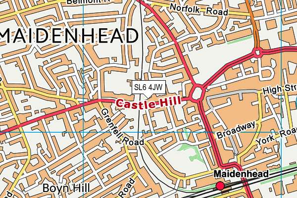 SL6 4JW map - OS VectorMap District (Ordnance Survey)