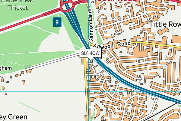 SL6 4QW map - OS VectorMap District (Ordnance Survey) SL6 4QW map - OS VectorMap District (Ordnance Survey)