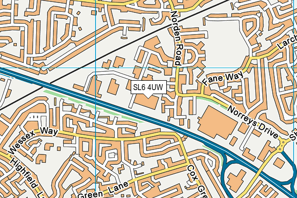 SL6 4UW map - OS VectorMap District (Ordnance Survey) SL6 4UW map - OS VectorMap District (Ordnance Survey)