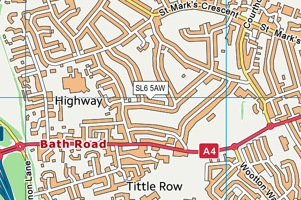 SL6 5AW map - OS VectorMap District (Ordnance Survey) SL6 5AW map - OS VectorMap District (Ordnance Survey)