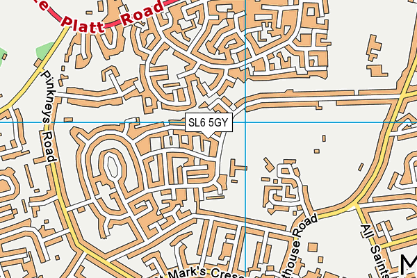 SL6 5GY map - OS VectorMap District (Ordnance Survey) SL6 5GY map - OS VectorMap District (Ordnance Survey)