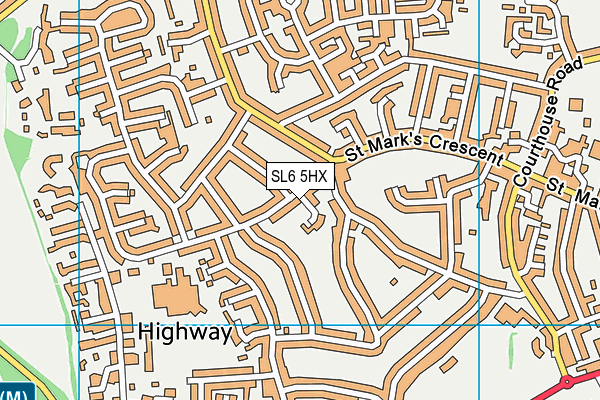 SL6 5HX map - OS VectorMap District (Ordnance Survey) SL6 5HX map - OS VectorMap District (Ordnance Survey)