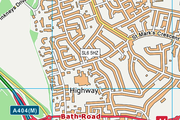 SL6 5HZ map - OS VectorMap District (Ordnance Survey)