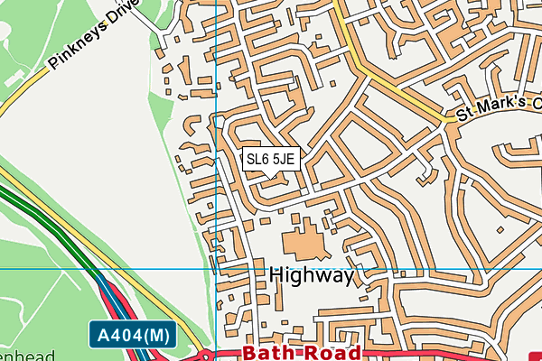SL6 5JE map - OS VectorMap District (Ordnance Survey)