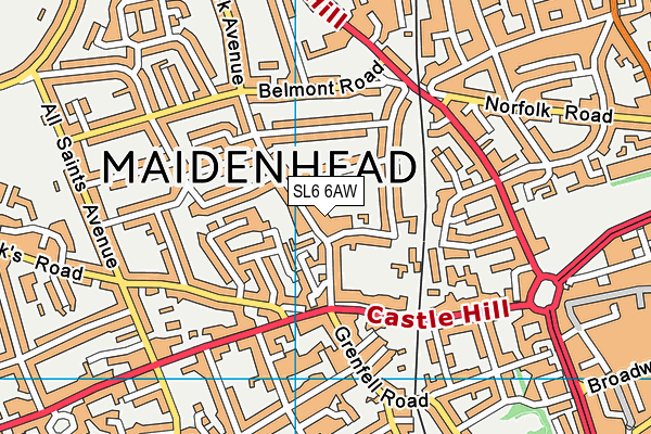 SL6 6AW map - OS VectorMap District (Ordnance Survey)