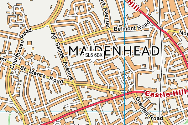 SL6 6BX map - OS VectorMap District (Ordnance Survey) SL6 6BX map - OS VectorMap District (Ordnance Survey)