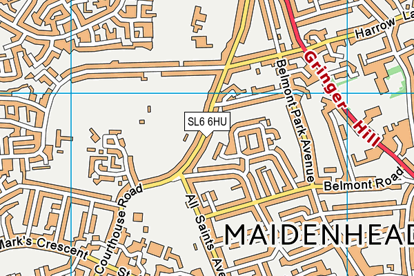 SL6 6HU map - OS VectorMap District (Ordnance Survey) SL6 6HU map - OS VectorMap District (Ordnance Survey)