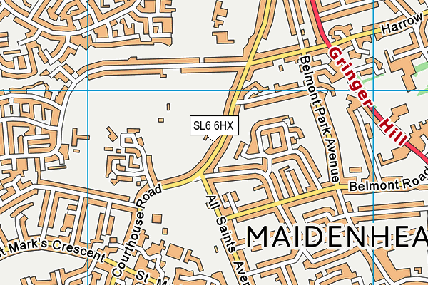 SL6 6HX map - OS VectorMap District (Ordnance Survey) SL6 6HX map - OS VectorMap District (Ordnance Survey)