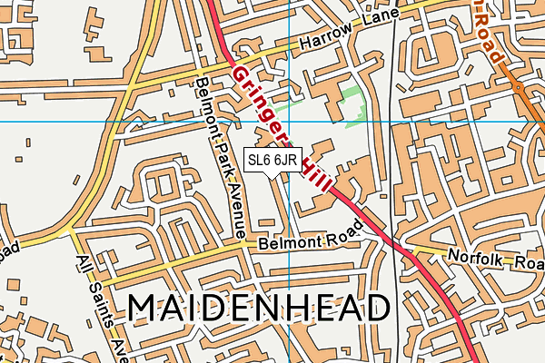 SL6 6JR map - OS VectorMap District (Ordnance Survey) SL6 6JR map - OS VectorMap District (Ordnance Survey)