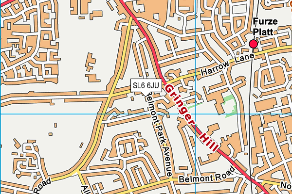 SL6 6JU map - OS VectorMap District (Ordnance Survey) SL6 6JU map - OS VectorMap District (Ordnance Survey)