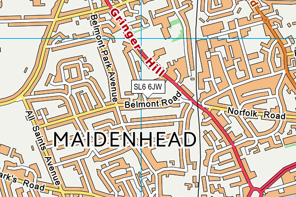 SL6 6JW map - OS VectorMap District (Ordnance Survey) SL6 6JW map - OS VectorMap District (Ordnance Survey)