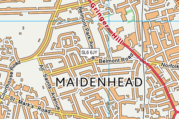 SL6 6JY map - OS VectorMap District (Ordnance Survey) SL6 6JY map - OS VectorMap District (Ordnance Survey)