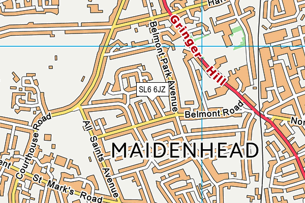 SL6 6JZ map - OS VectorMap District (Ordnance Survey) SL6 6JZ map - OS VectorMap District (Ordnance Survey)