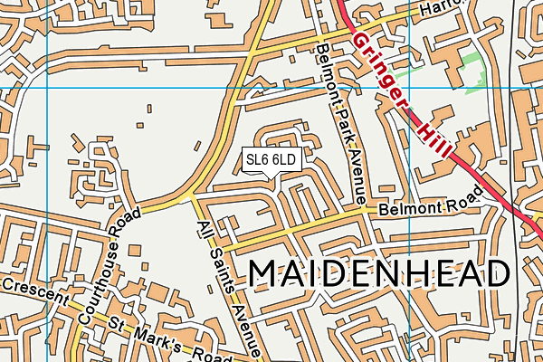 SL6 6LD map - OS VectorMap District (Ordnance Survey) SL6 6LD map - OS VectorMap District (Ordnance Survey)