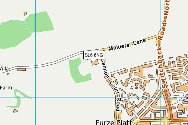 SL6 6NG map - OS VectorMap District (Ordnance Survey) SL6 6NG map - OS VectorMap District (Ordnance Survey)