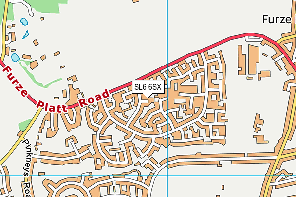 SL6 6SX map - OS VectorMap District (Ordnance Survey) SL6 6SX map - OS VectorMap District (Ordnance Survey)