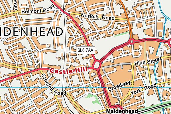 SL6 7AA map - OS VectorMap District (Ordnance Survey) SL6 7AA map - OS VectorMap District (Ordnance Survey)