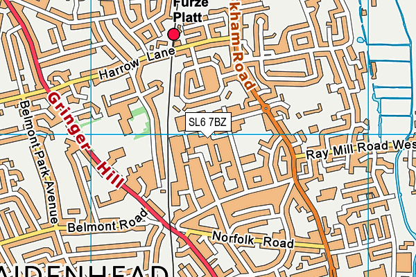 SL6 7BZ map - OS VectorMap District (Ordnance Survey) SL6 7BZ map - OS VectorMap District (Ordnance Survey)