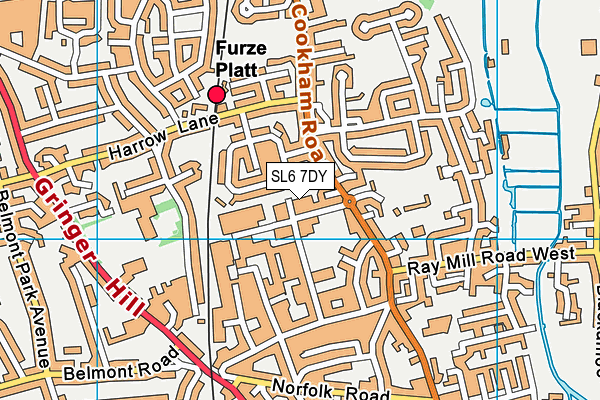 SL6 7DY map - OS VectorMap District (Ordnance Survey) SL6 7DY map - OS VectorMap District (Ordnance Survey)