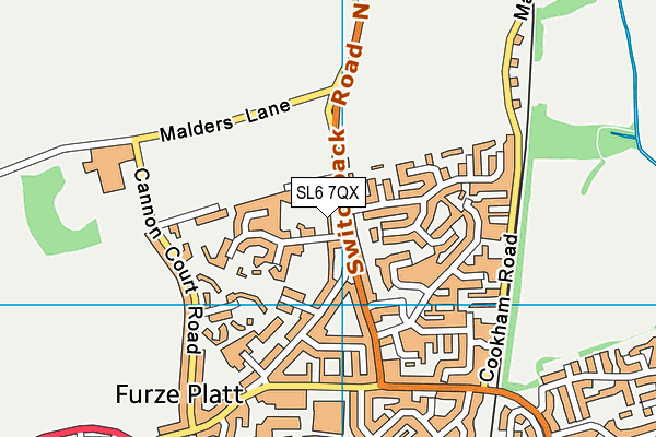 SL6 7QX map - OS VectorMap District (Ordnance Survey) SL6 7QX map - OS VectorMap District (Ordnance Survey)