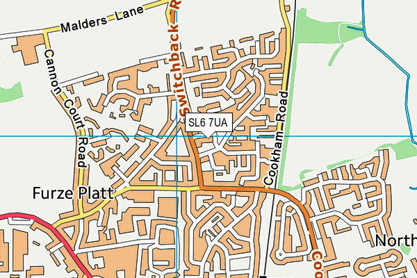 SL6 7UA map - OS VectorMap District (Ordnance Survey) SL6 7UA map - OS VectorMap District (Ordnance Survey)