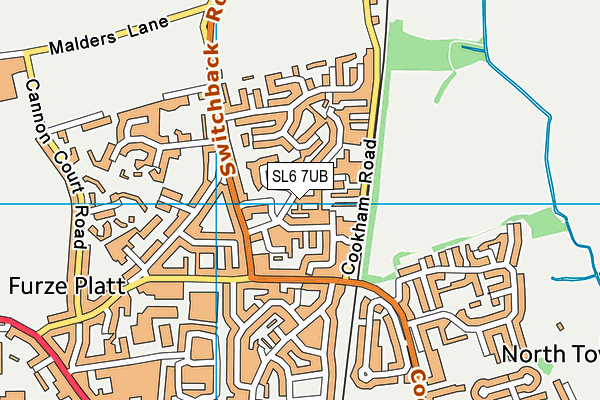 SL6 7UB map - OS VectorMap District (Ordnance Survey) SL6 7UB map - OS VectorMap District (Ordnance Survey)