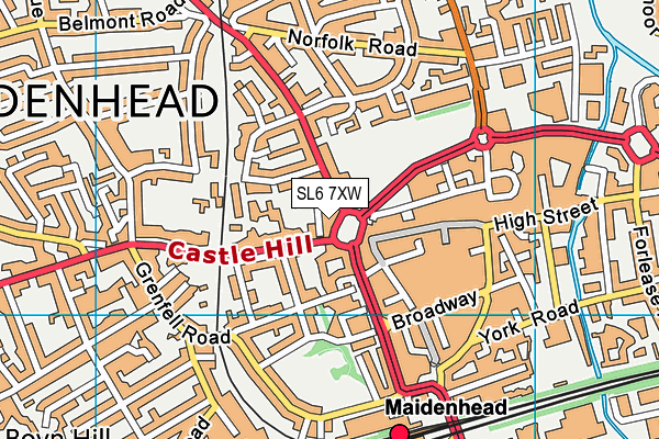 SL6 7XW map - OS VectorMap District (Ordnance Survey) SL6 7XW map - OS VectorMap District (Ordnance Survey)