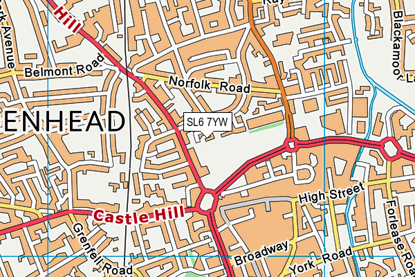 SL6 7YW map - OS VectorMap District (Ordnance Survey) SL6 7YW map - OS VectorMap District (Ordnance Survey)