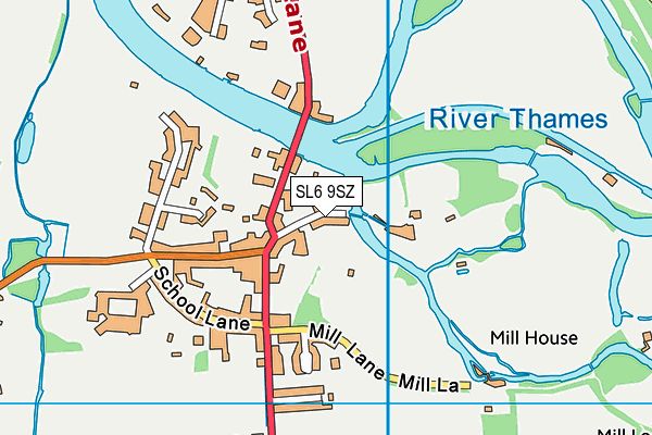 SL6 9SZ map - OS VectorMap District (Ordnance Survey)